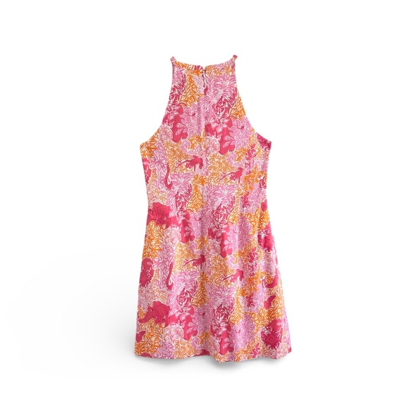 LILLY PULITZER VINTAGE POPPY PINK PARTY ANIMALS RESORT WEAR PREPPY DRESS SZ 6 - Picture 2 of 5